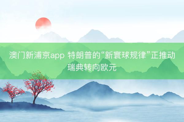 澳门新浦京app 特朗普的“新寰球规律”正推动瑞典转向欧元
