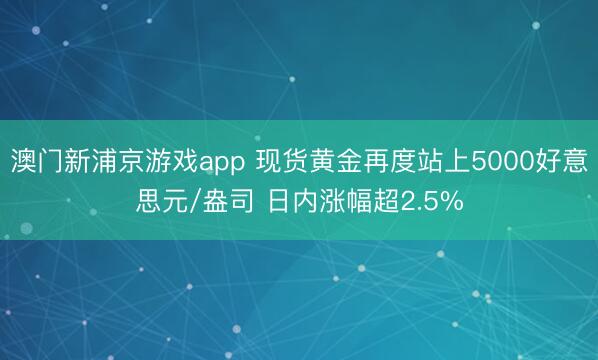 澳门新浦京游戏app 现货黄金再度站上5000好意思元/盎司 日内涨幅超2.5%