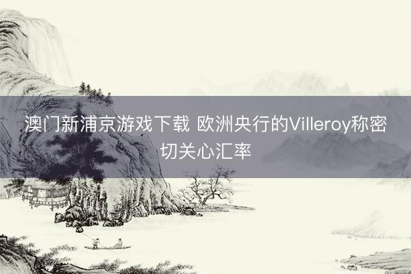 澳门新浦京游戏下载 欧洲央行的Villeroy称密切关心汇率