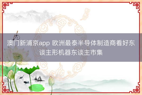 澳门新浦京app 欧洲最泰半导体制造商看好东谈主形机器东谈主市集