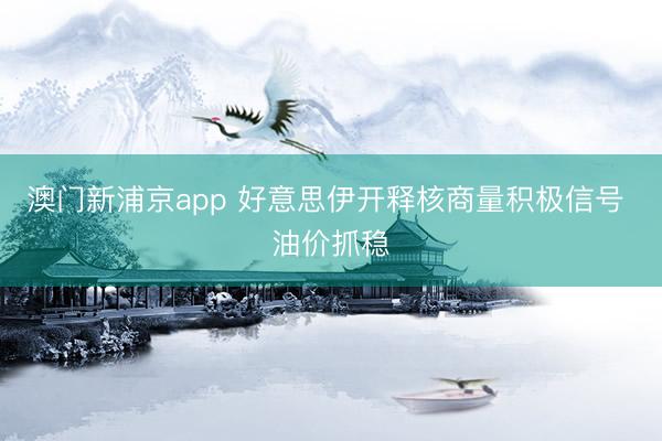 澳门新浦京app 好意思伊开释核商量积极信号 油价抓稳
