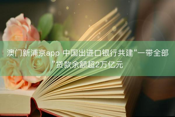澳门新浦京app 中国出进口银行共建“一带全部”贷款余额超2万亿元
