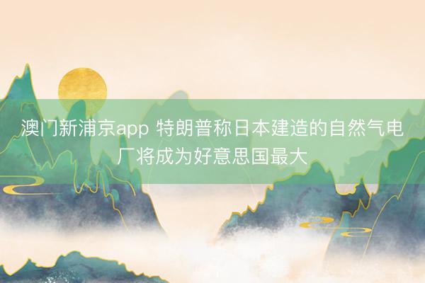 澳门新浦京app 特朗普称日本建造的自然气电厂将成为好意思国最大
