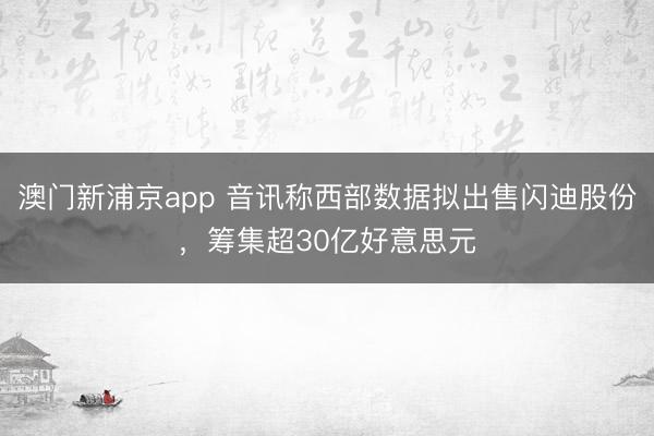 澳门新浦京app 音讯称西部数据拟出售闪迪股份，筹集超30亿好意思元