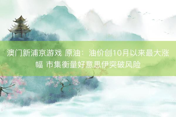 澳门新浦京游戏 原油：油价创10月以来最大涨幅 市集衡量好意思伊突破风险