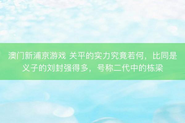 澳门新浦京游戏 关平的实力究竟若何，比同是义子的刘封强得多，号称二代中的栋梁