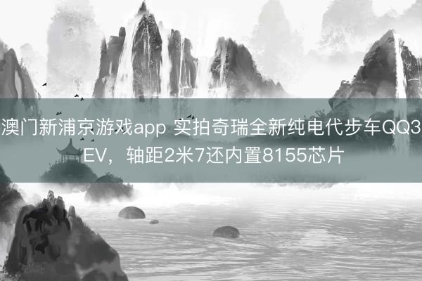 澳门新浦京游戏app 实拍奇瑞全新纯电代步车QQ3 EV，轴距2米7还内置8155芯片
